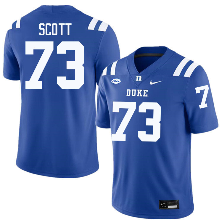 Duke Blue Devils #73 Evan Scott College Football Jersey Stitched-Blue